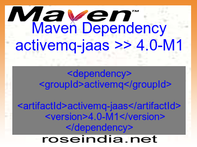 Maven dependency of activemq-jaas version 4.0-M1