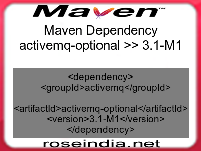 Maven dependency of activemq-optional version 3.1-M1