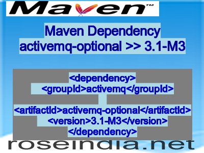 Maven dependency of activemq-optional version 3.1-M3