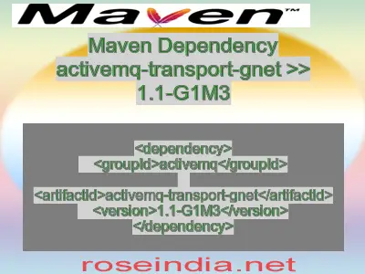 Maven dependency of activemq-transport-gnet version 1.1-G1M3