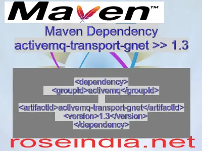 Maven dependency of activemq-transport-gnet version 1.3