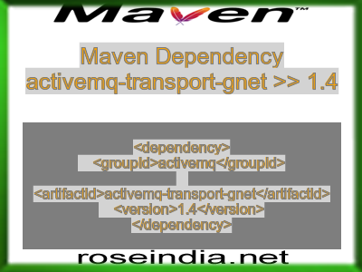Maven dependency of activemq-transport-gnet version 1.4