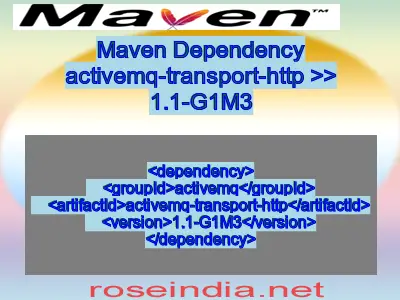 Maven dependency of activemq-transport-http version 1.1-G1M3