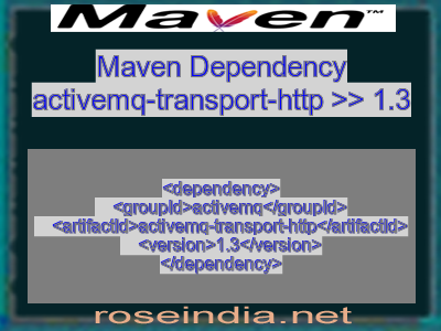 Maven dependency of activemq-transport-http version 1.3