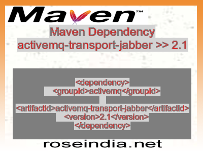 Maven dependency of activemq-transport-jabber version 2.1