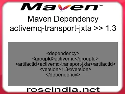 Maven dependency of activemq-transport-jxta version 1.3