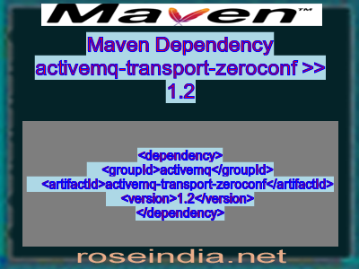 Maven dependency of activemq-transport-zeroconf version 1.2