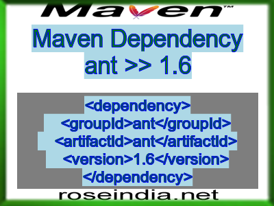 Maven dependency of ant version 1.6