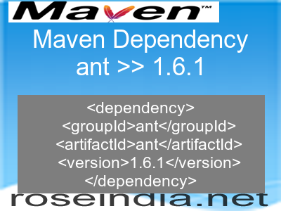 Maven dependency of ant version 1.6.1