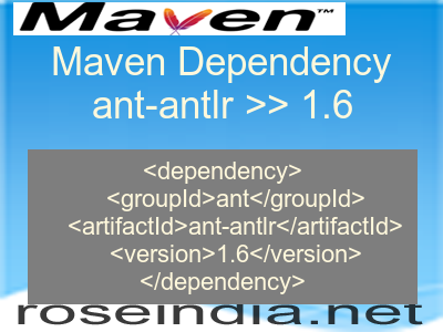 Maven dependency of ant-antlr version 1.6