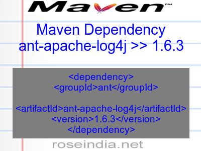 Maven dependency of ant-apache-log4j version 1.6.3