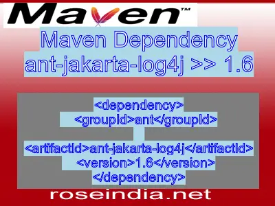 Maven dependency of ant-jakarta-log4j version 1.6
