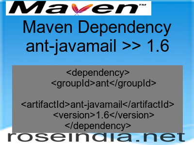 Maven dependency of ant-javamail version 1.6