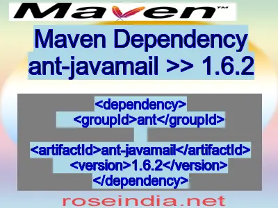 Maven dependency of ant-javamail version 1.6.2