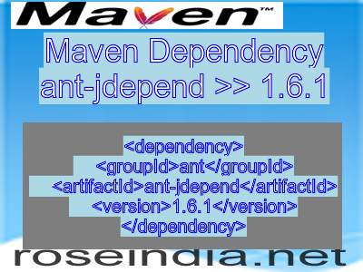 Maven dependency of ant-jdepend version 1.6.1
