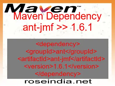 Maven dependency of ant-jmf version 1.6.1