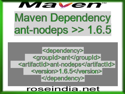 Maven dependency of ant-nodeps version 1.6.5