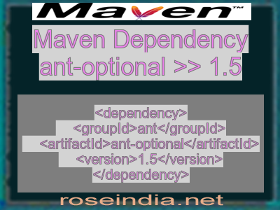 Maven dependency of ant-optional version 1.5