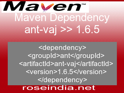 Maven dependency of ant-vaj version 1.6.5