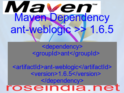 Maven dependency of ant-weblogic version 1.6.5