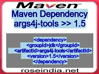 Maven dependency of args4j-tools version 1.5