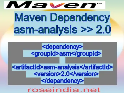 Maven dependency of asm-analysis version 2.0