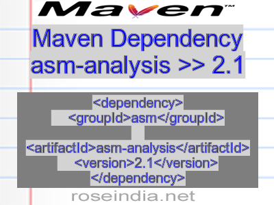 Maven dependency of asm-analysis version 2.1