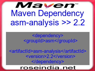 Maven dependency of asm-analysis version 2.2