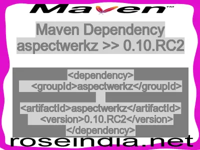 Maven dependency of aspectwerkz version 0.10.RC2
