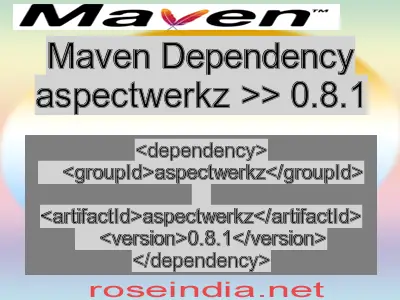 Maven dependency of aspectwerkz version 0.8.1
