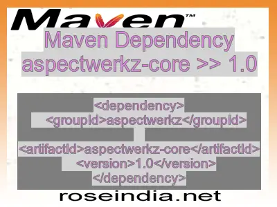 Maven dependency of aspectwerkz-core version 1.0