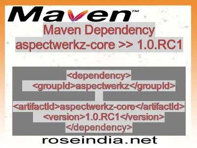 Maven dependency of aspectwerkz-core version 1.0.RC1