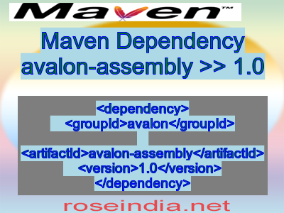 Maven dependency of avalon-assembly version 1.0