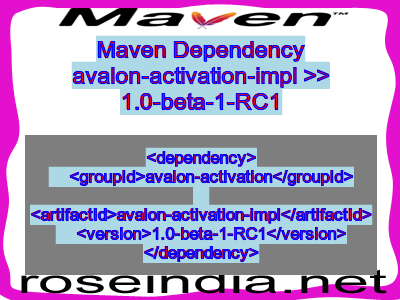 Maven dependency of avalon-activation-impl version 1.0-beta-1-RC1