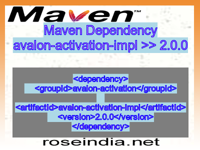 Maven dependency of avalon-activation-impl version 2.0.0