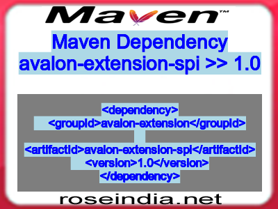 Maven dependency of avalon-extension-spi version 1.0