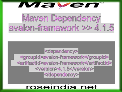 Maven dependency of avalon-framework version 4.1.5