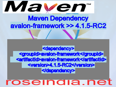 Maven dependency of avalon-framework version 4.1.5-RC2