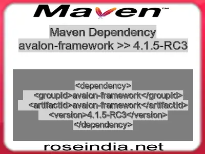 Maven dependency of avalon-framework version 4.1.5-RC3