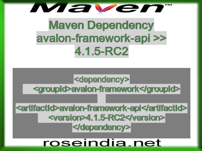 Maven dependency of avalon-framework-api version 4.1.5-RC2