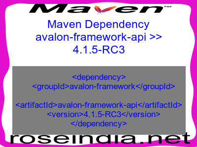 Maven dependency of avalon-framework-api version 4.1.5-RC3
