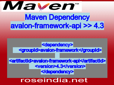 Maven dependency of avalon-framework-api version 4.3