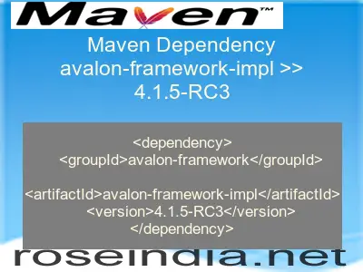Maven dependency of avalon-framework-impl version 4.1.5-RC3