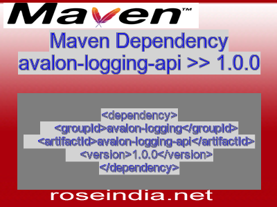 Maven dependency of avalon-logging-api version 1.0.0