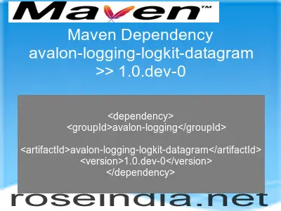 Maven dependency of avalon-logging-logkit-datagram version 1.0.dev-0