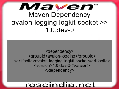 Maven dependency of avalon-logging-logkit-socket version 1.0.dev-0