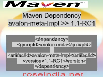 Maven dependency of avalon-meta-impl version 1.1-RC1