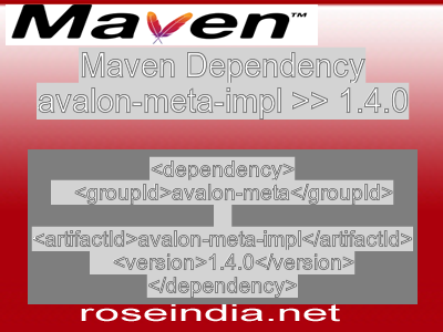 Maven dependency of avalon-meta-impl version 1.4.0