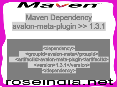 Maven dependency of avalon-meta-plugin version 1.3.1