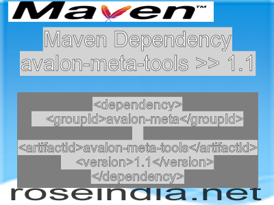 Maven dependency of avalon-meta-tools version 1.1